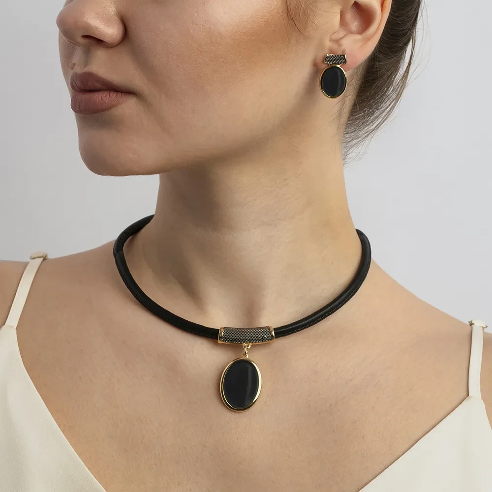 Комплект Possebon pearl black agate S6756.4 BW/G