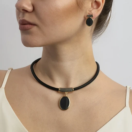 Комплект Possebon pearl black agate S6756.4 BW/G