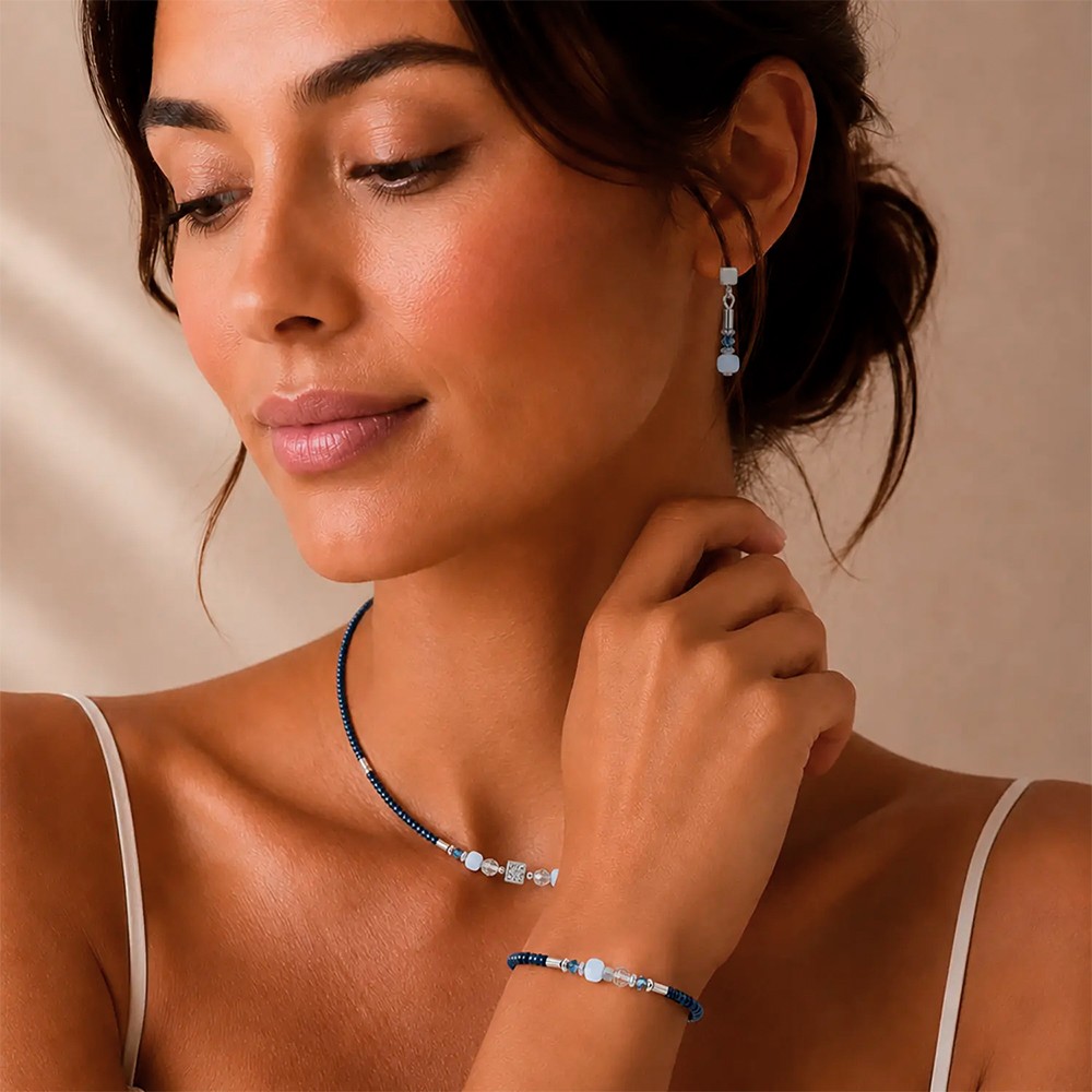 Серьги Coeur de Lion Light Blue-Silver 3048/21-0741