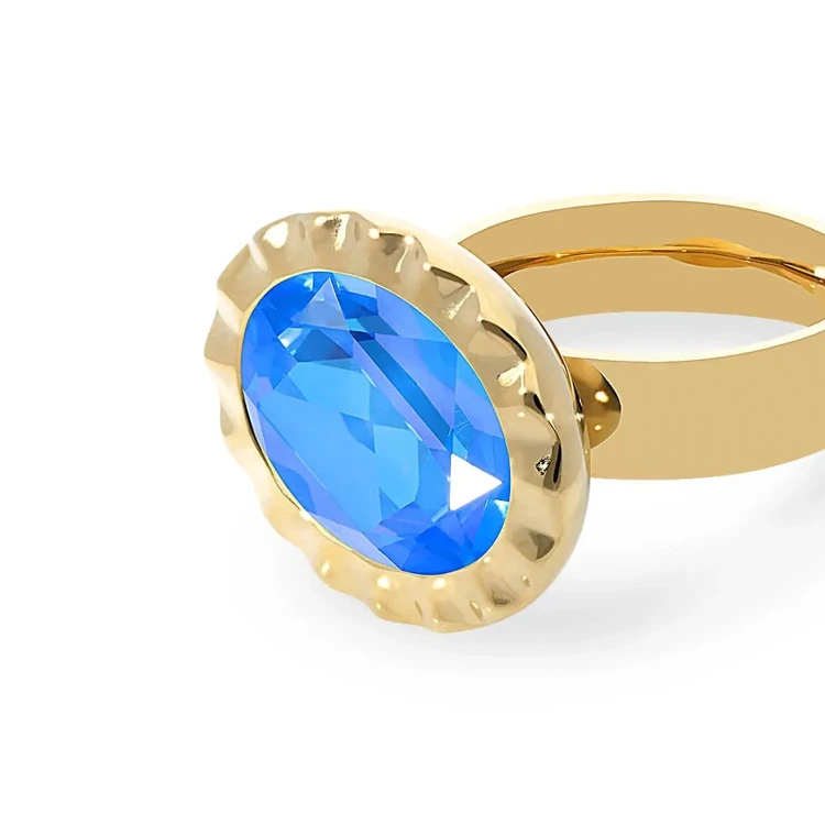 Кольцо Qudo TIVOLA UNICA big (G/P) Royal blue delite 56 688160