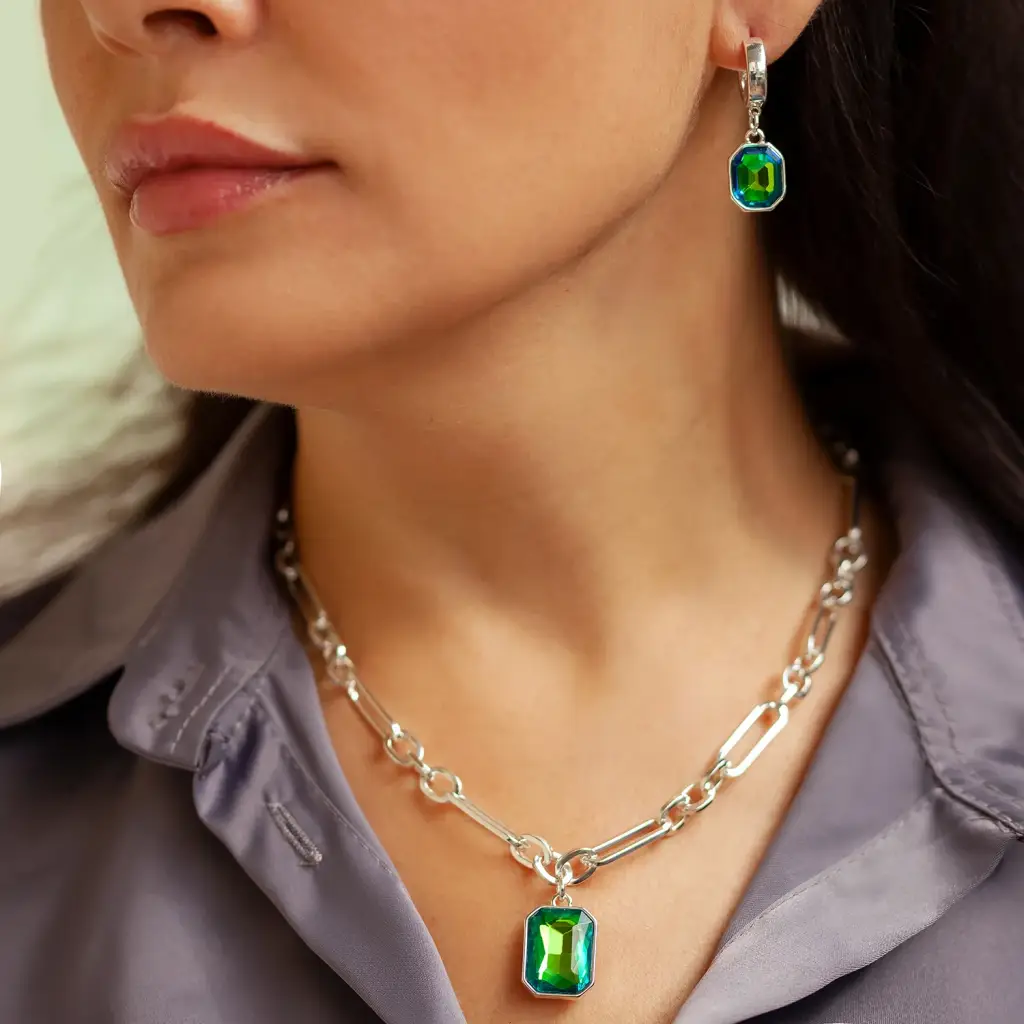 Колье Fiore Luna Virtual Green LN6093 S