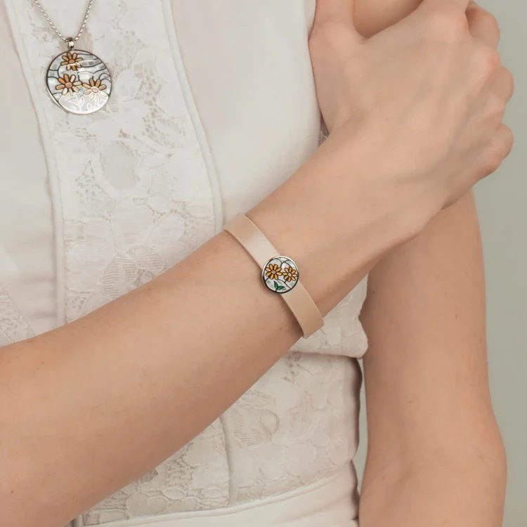 Браслет Fiora Luna на кожаном бежевом ремешке CB03790-4 S