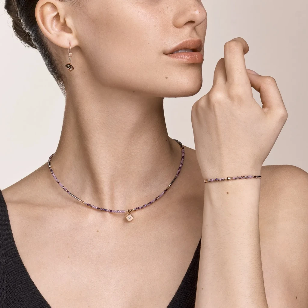 Колье Coeur de Lion Light Amethyst Rose Gold 5080/10-0846