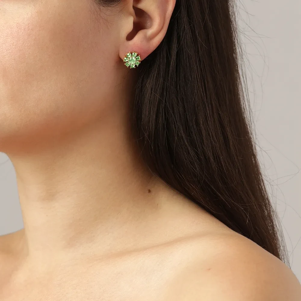 Серьги Dyrberg Kern CARNEA SG LIGHT GREEN / CRYSTAL 460074