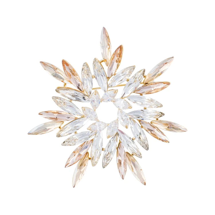 Брошь Fiore Luna ОРЕОЛ Zircon+crystal XR14406 BR/G