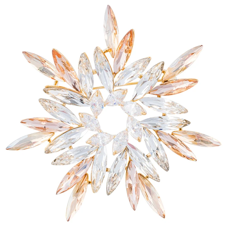 Брошь Fiore Luna ОРЕОЛ Zircon+crystal XR14406 BR/G