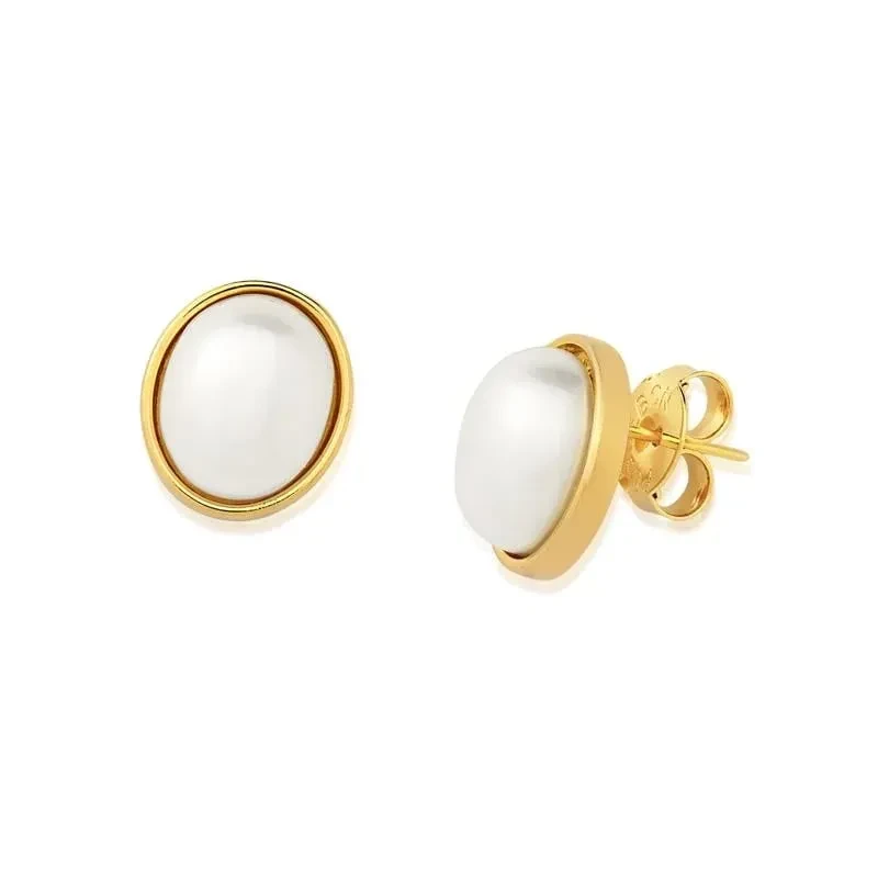 Possebon Пусеты White Pearl A0976.1 BW/G