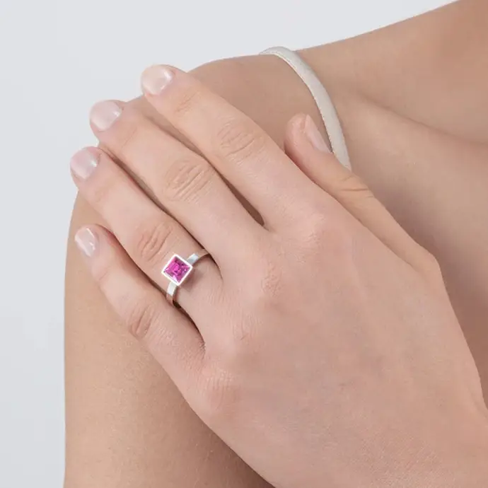 Кольцо Coeur de Lion Pink Silver 0500/40-0417 52