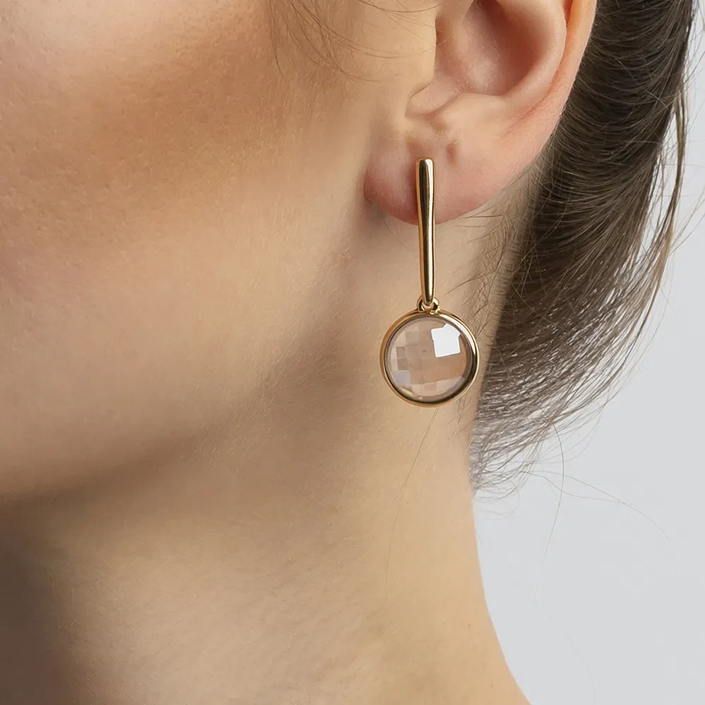 Серьги Possebon quartz rose A1269.9 R/G