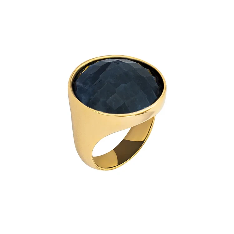 Кольцо Possebon pearl black agate 16.5 мм K1155.4/16.5 BW/S