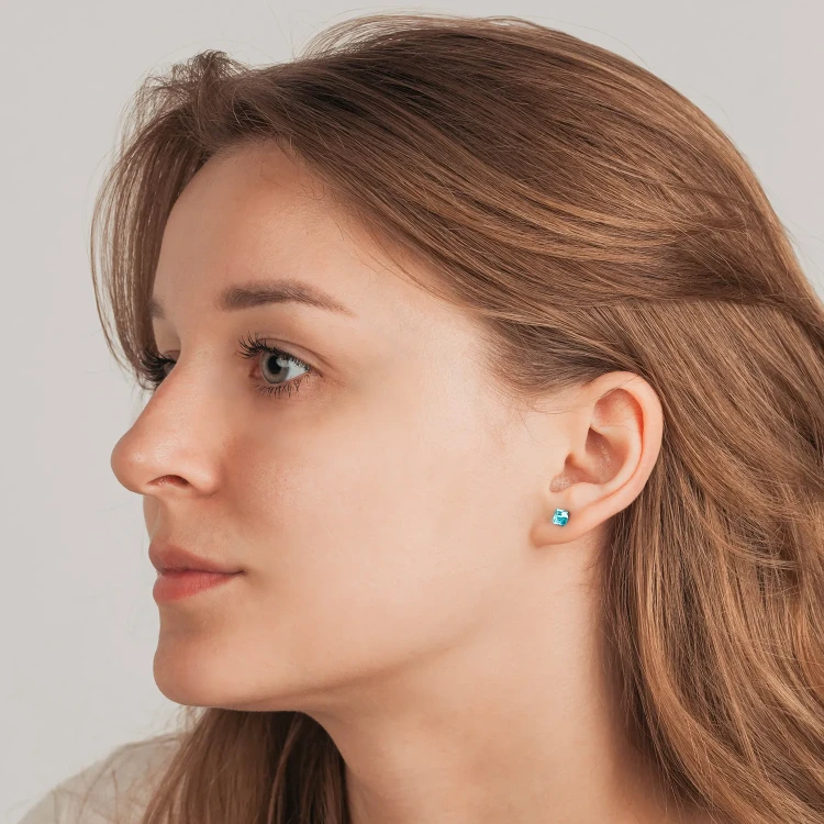Пусеты Aquamarine Fiore Luna SWE2127/1 A G