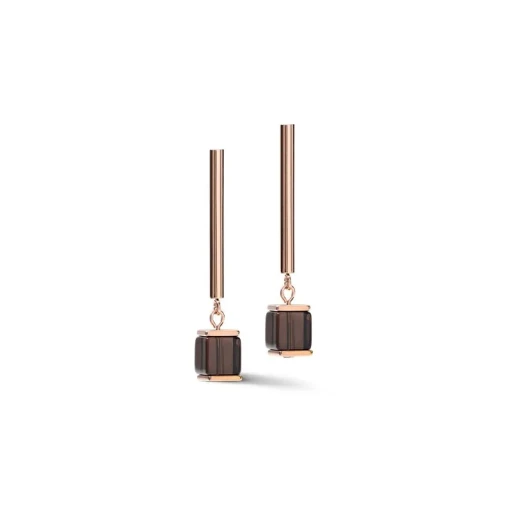 Серьги Coeur de Lion Rose Gold Brown 5059/21-1100