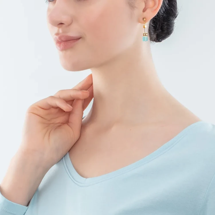Серьги Coeur de Lion Turquoise-Gold 2838/21-0616