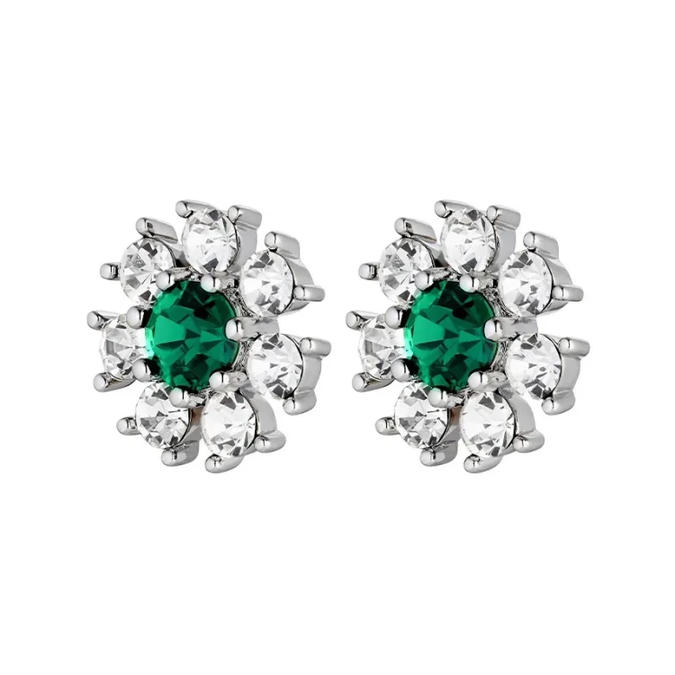 Серьги Dyrberg Kern AUDE SS EMERALD GREEN / CRYSTAL 430042