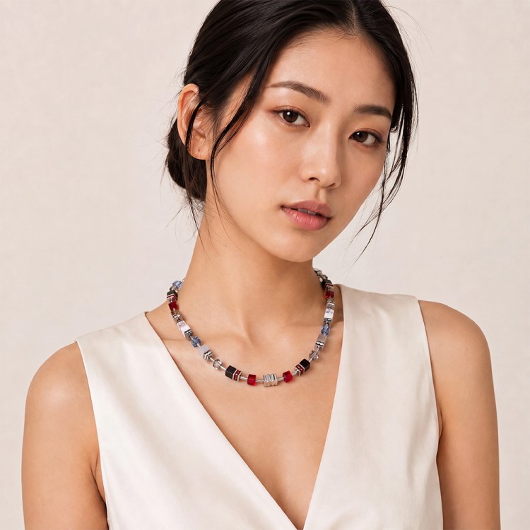 Колье Coeur de Lion Grey-Red 3025/10-1203