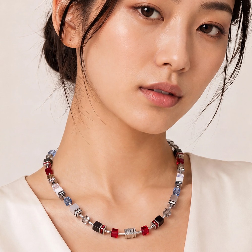 Колье Coeur de Lion Grey-Red 3025/10-1203