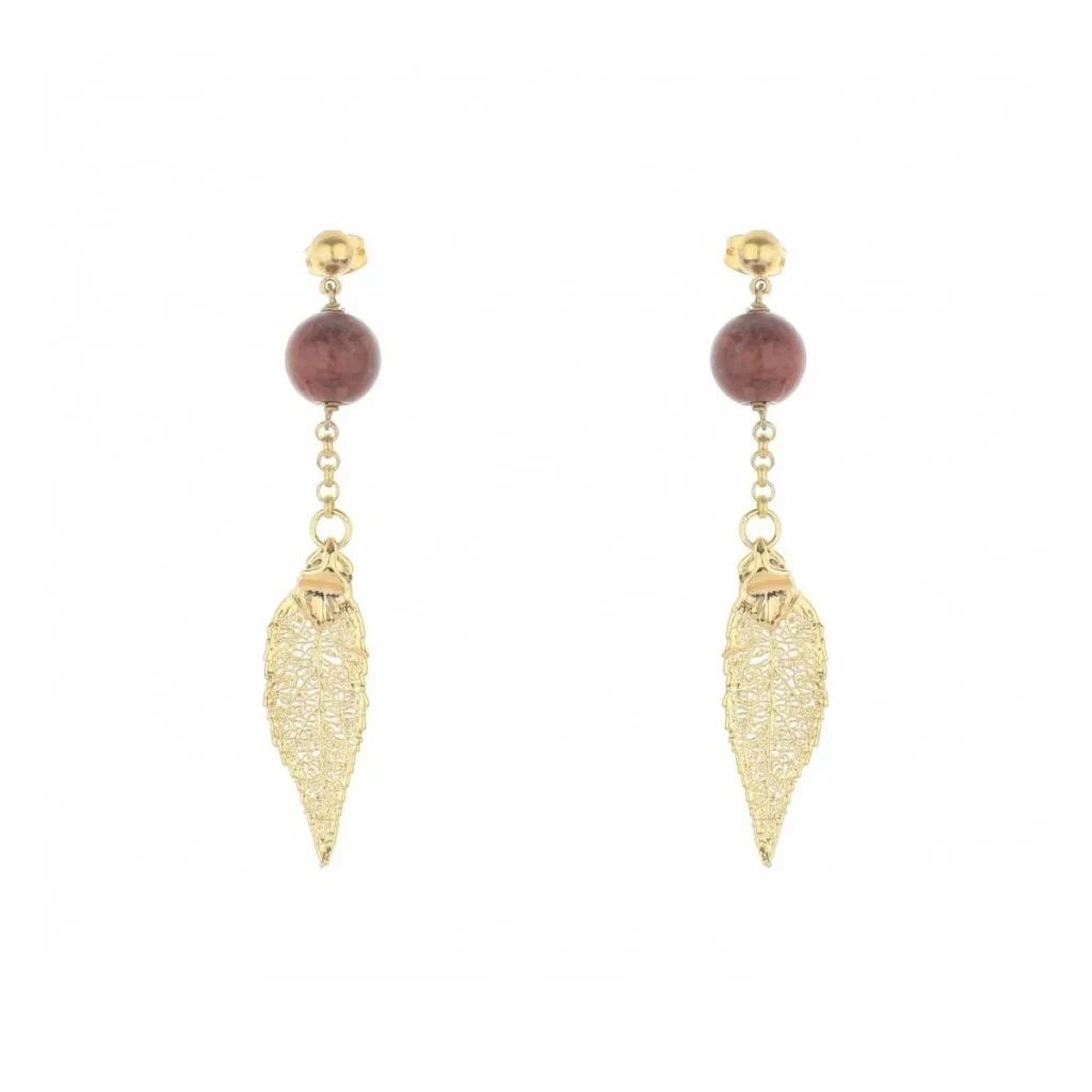 Серьги Ester Bijoux Лист F715C-G BR