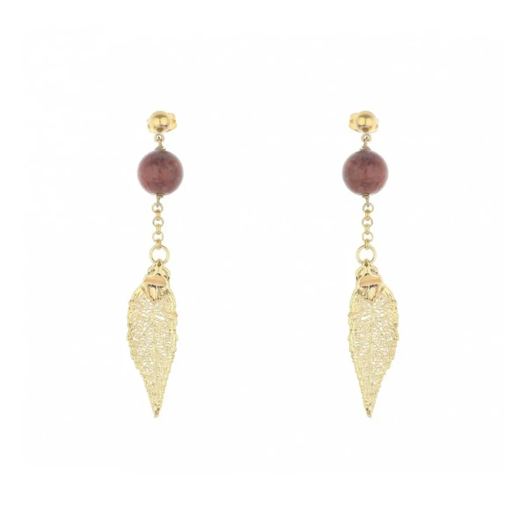 Серьги Ester Bijoux Лист F715C-G BR
