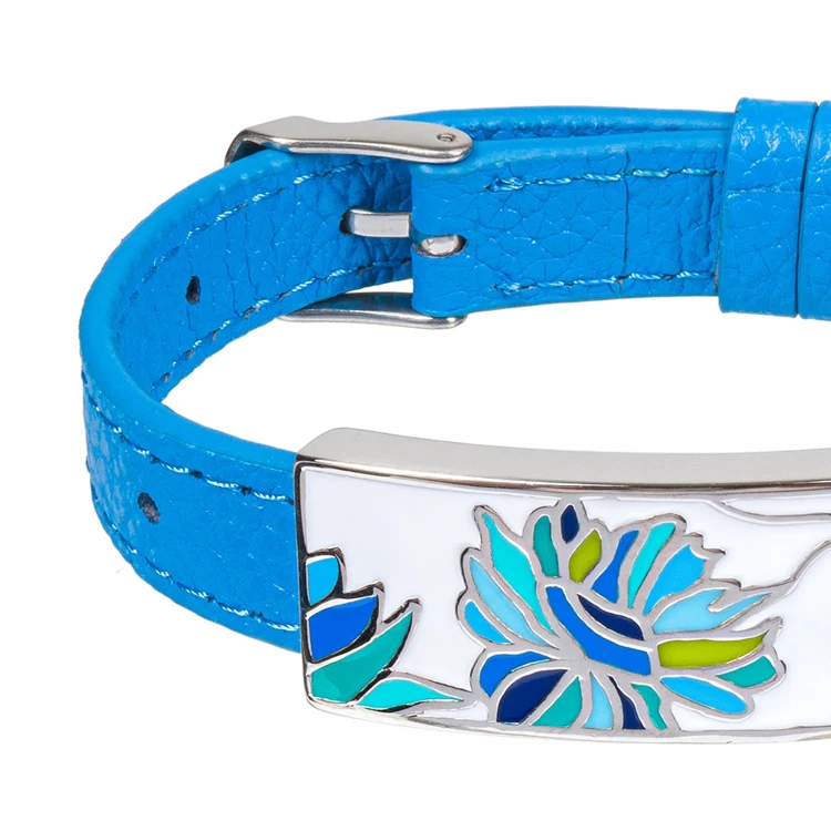 Браслет Fiore Luna на голубом кожанном ремешке CB03599-16A