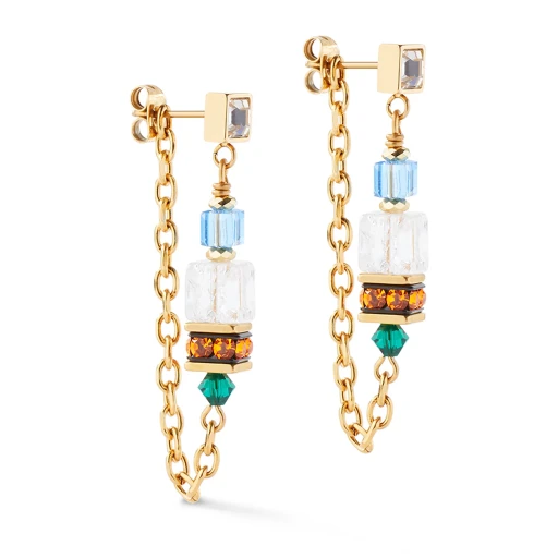 Серьги Coeur de Lion Multicolour Gold 3020/21-1516