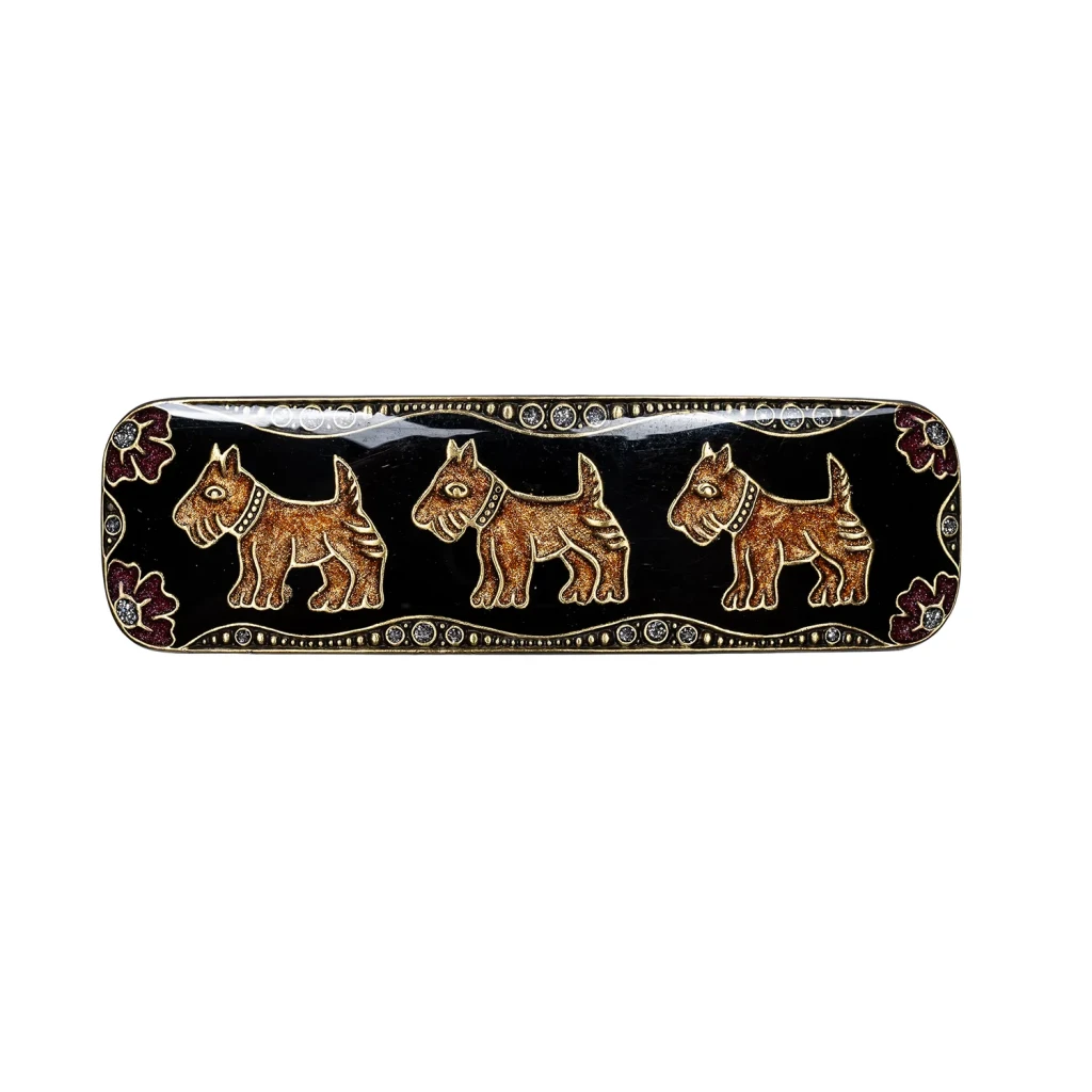 Заколка для волос Clara Bijoux Собачки G26204 BR/G