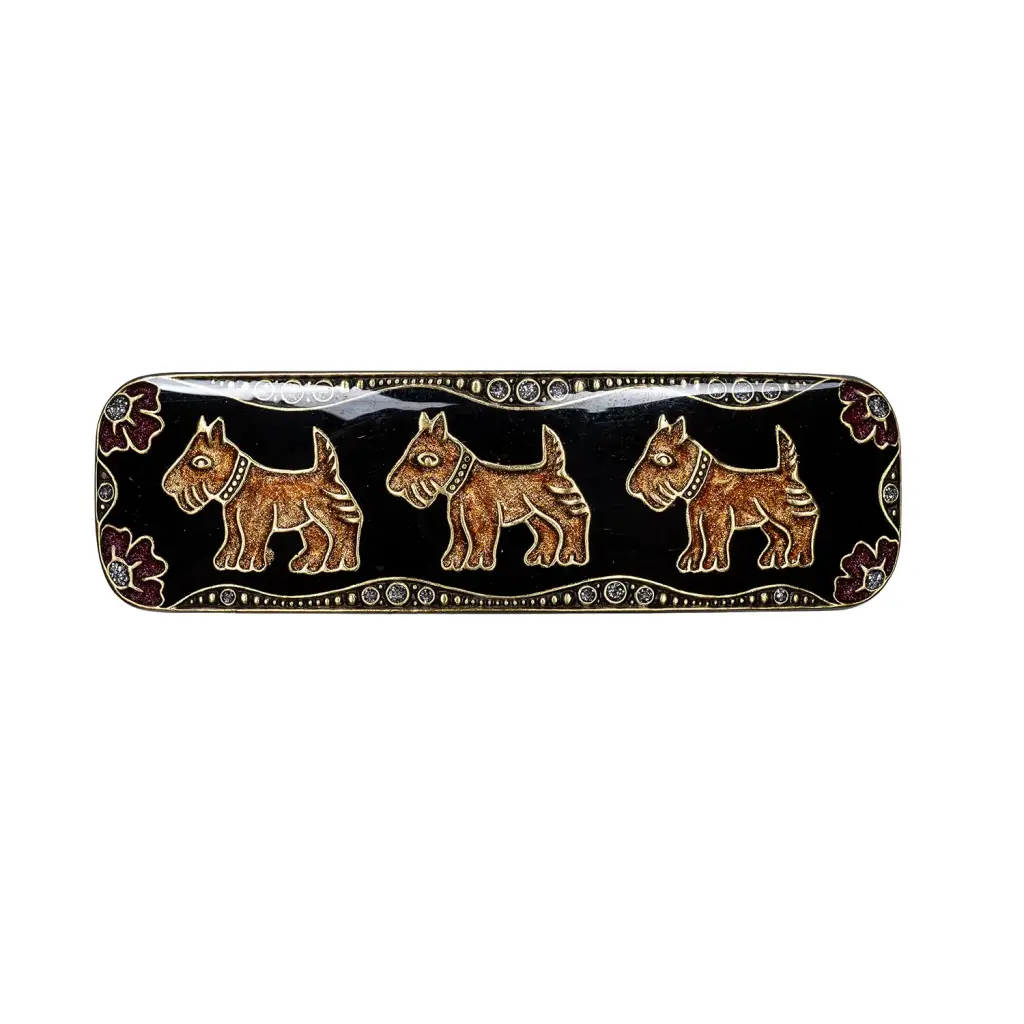 Заколка для волос Clara Bijoux Собачки G26204 BR/G