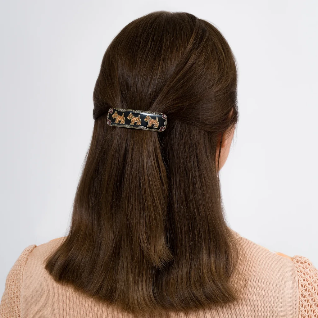 Заколка для волос Clara Bijoux Собачки G26204 BR/G