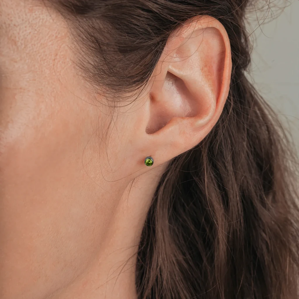 Пусеты Cubic zirconia Apple Green Fiore Luna SWE0128 AG S