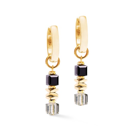 Серьги Coeur de Lion Hoop Black-Gold 3044/21-1316