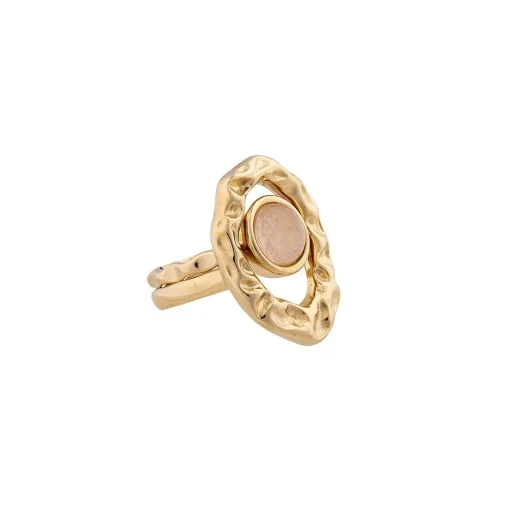 *Кольцо Possebon двойное Quartz Rose 16.5 мм *K7158.9/16.5 R/G