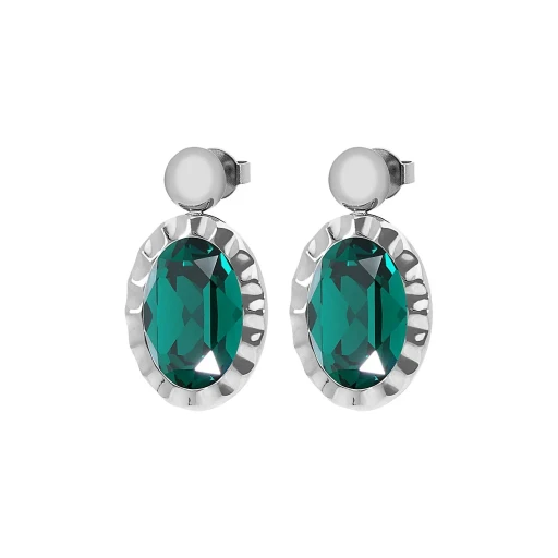 Серьги Qudo TIVOLA UNICA big (S/P) Emerald 2,65cm 332048