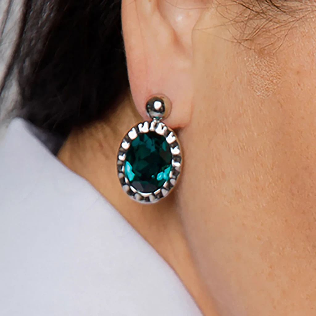 Серьги Qudo TIVOLA UNICA big (S/P) Emerald 2,65cm 332048