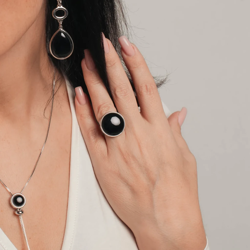 Кольцо Possebon Agata Preto K0117.4 14 S