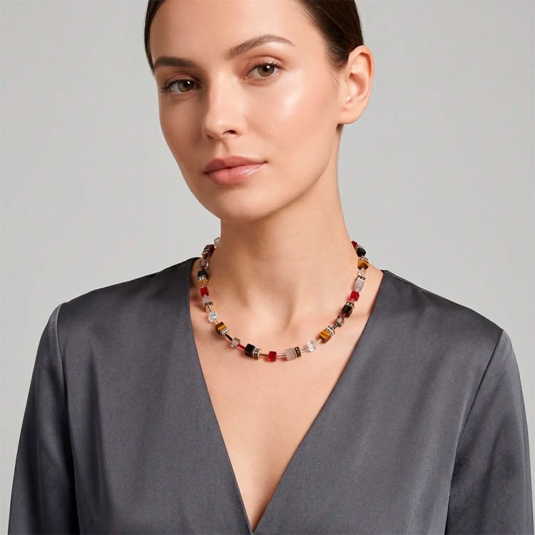Колье Coeur de Lion Grey-Brown-Dark RED 4905/10-1133