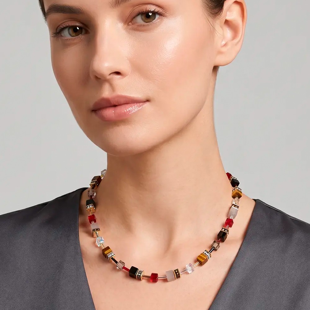 Колье Coeur de Lion Grey-Brown-Dark RED 4905/10-1133