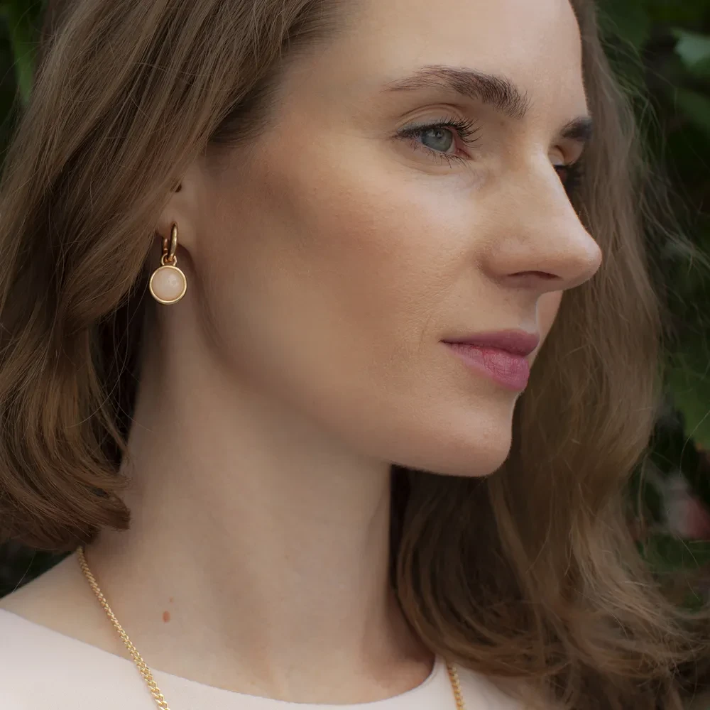 Серьги Fiore Luna ROSE QUARTZ LE1113 R/G