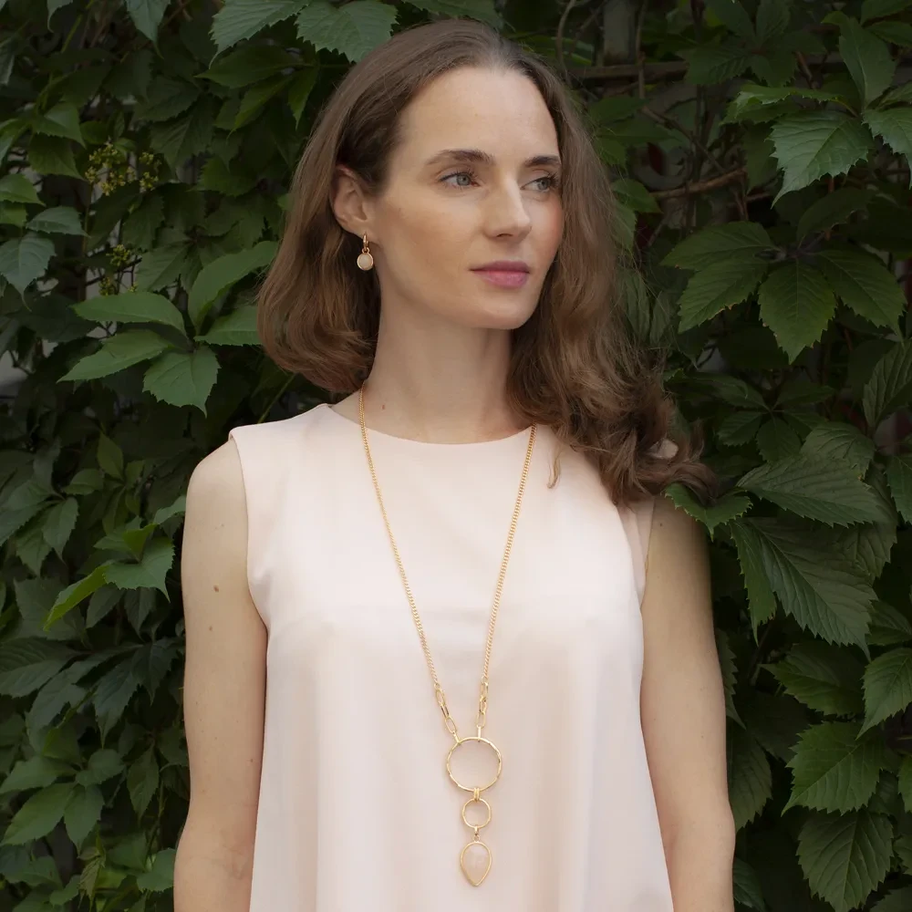 Серьги Fiore Luna ROSE QUARTZ LE1113 R/G