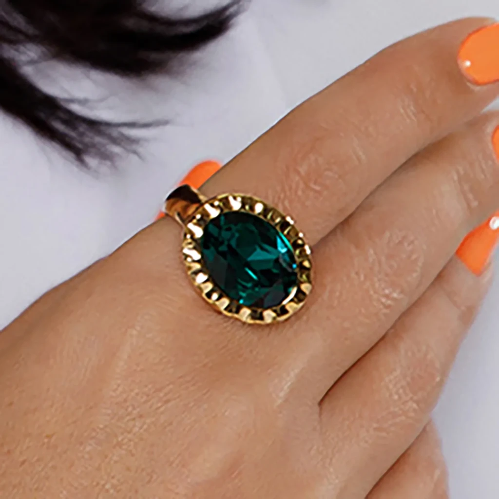 Кольцо Qudo TIVOLA UNICA big (G/P) Emerald 58 686946