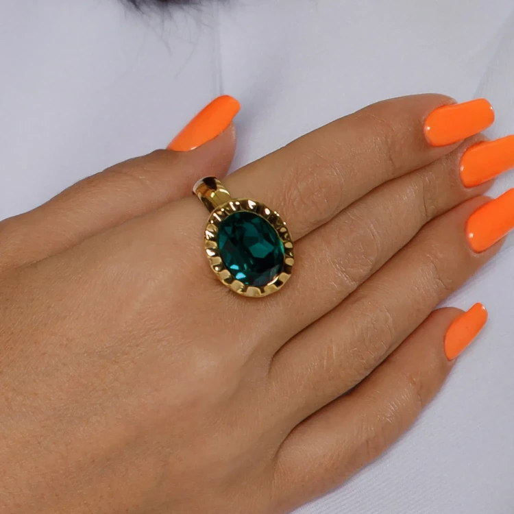 Кольцо Qudo TIVOLA UNICA big (G/P) Emerald 58 686946