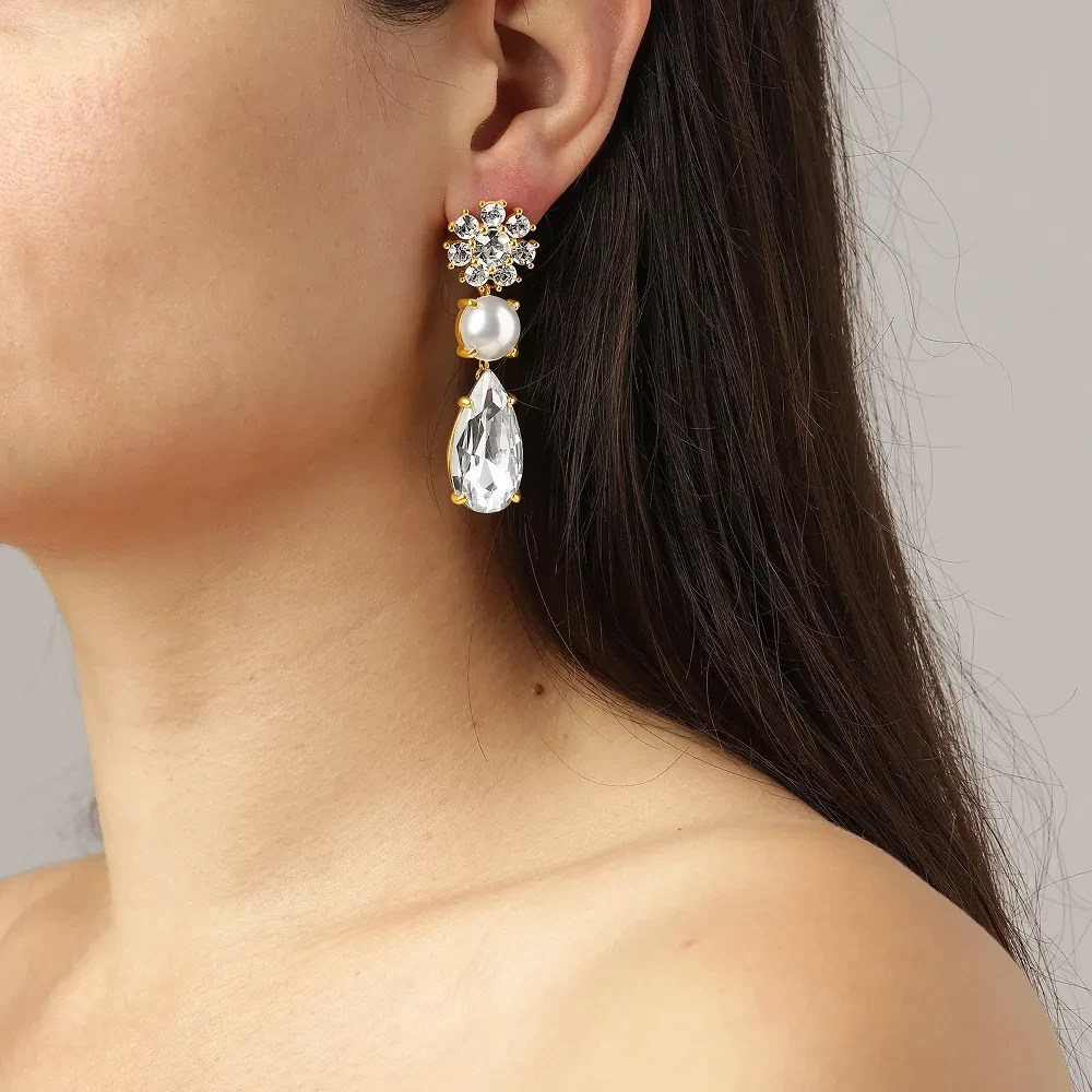 Серьги Dyrberg Kern MISIA SG CRYSTAL/WHITE PEARL 460515
