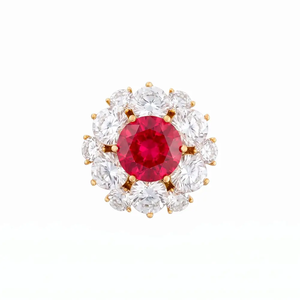 Брошь Кристалл Zircon+магнит XR12099A3 R/G Fiore Luna