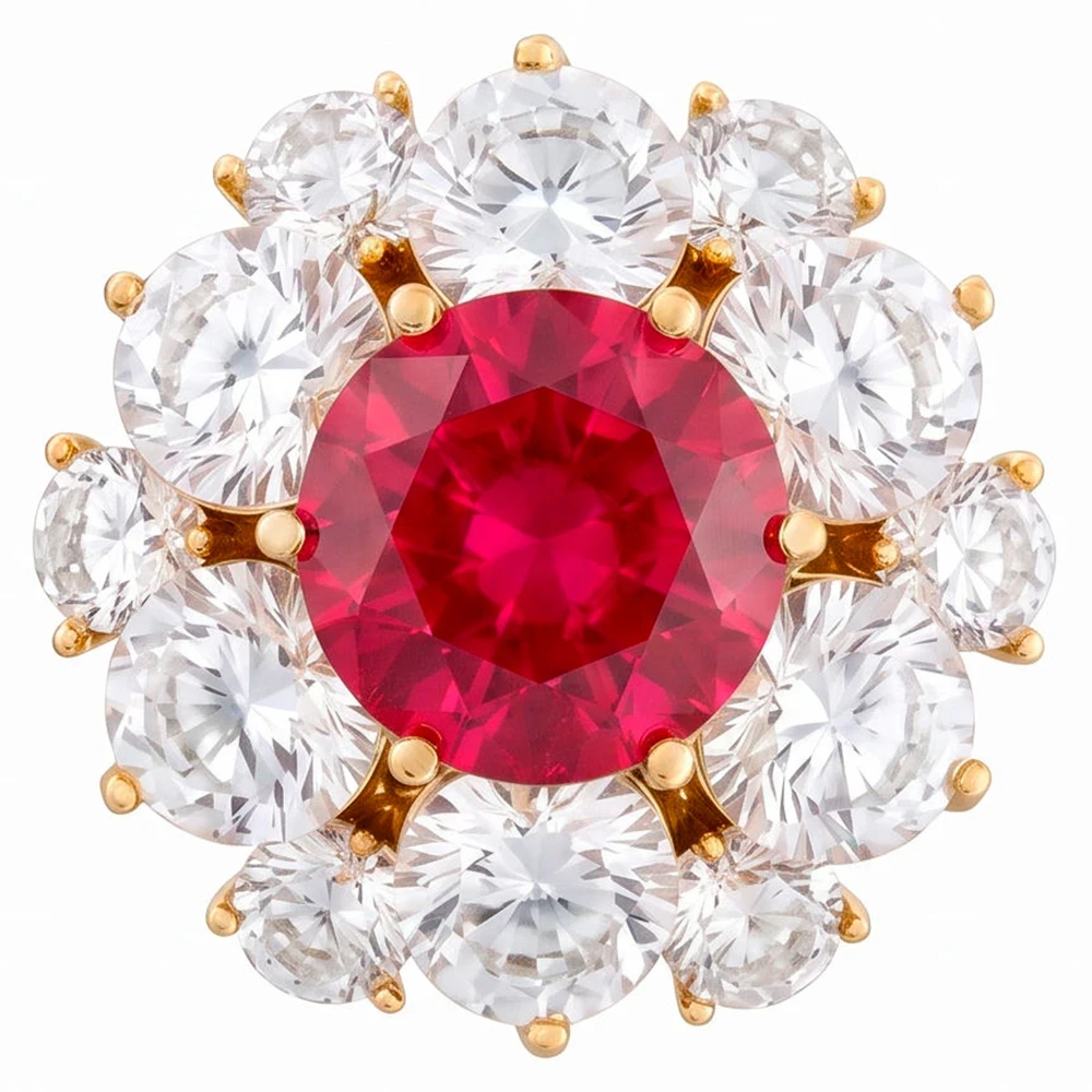 Брошь Кристалл Zircon+магнит XR12099A3 R/G Fiore Luna