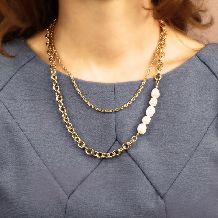 Колье Fiora Luna Bella Pearle Сarabiner BL1010/MP G