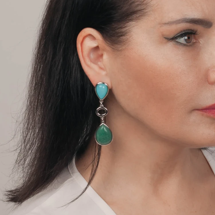 Серьги Possebon Azul, Q. Verde A0585.20.17 S