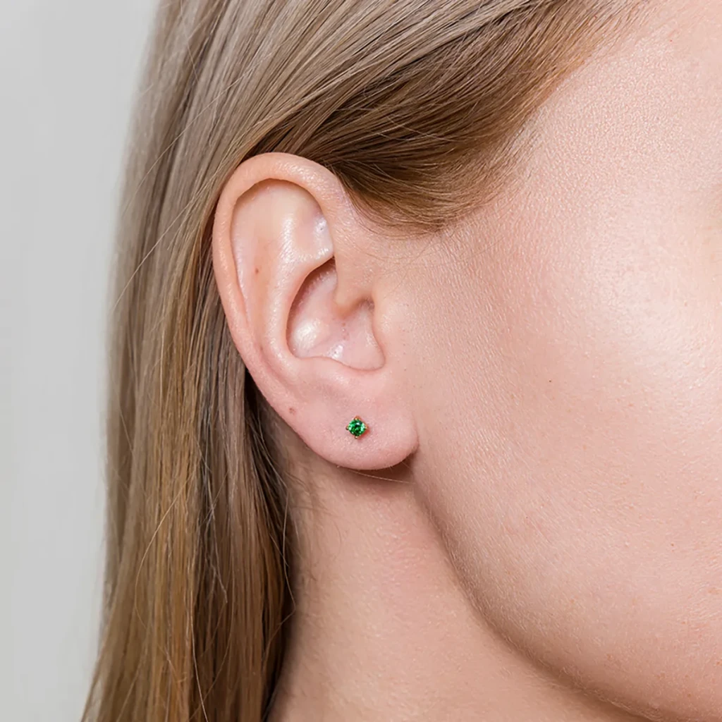 Пусеты GREEN Fiore Luna AE03187-8 G/G