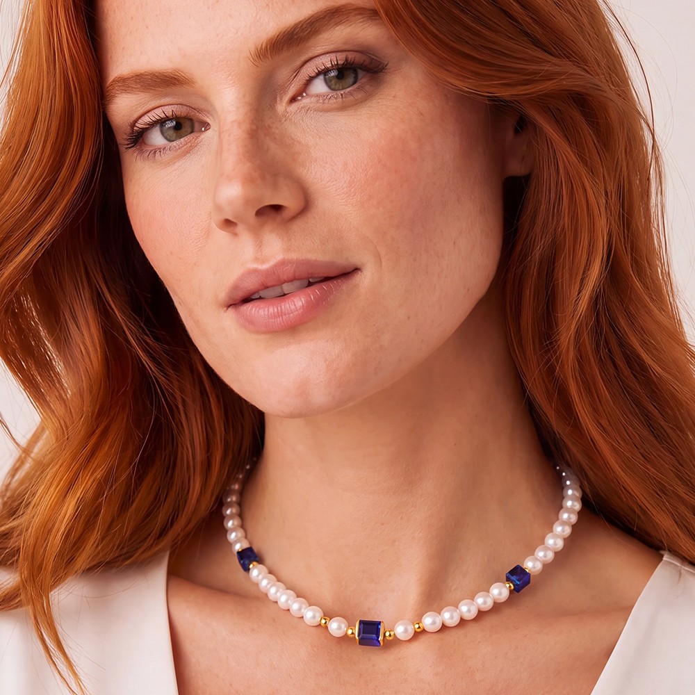 Колье Coeur de Lion Dark Blue 2110/10-0721