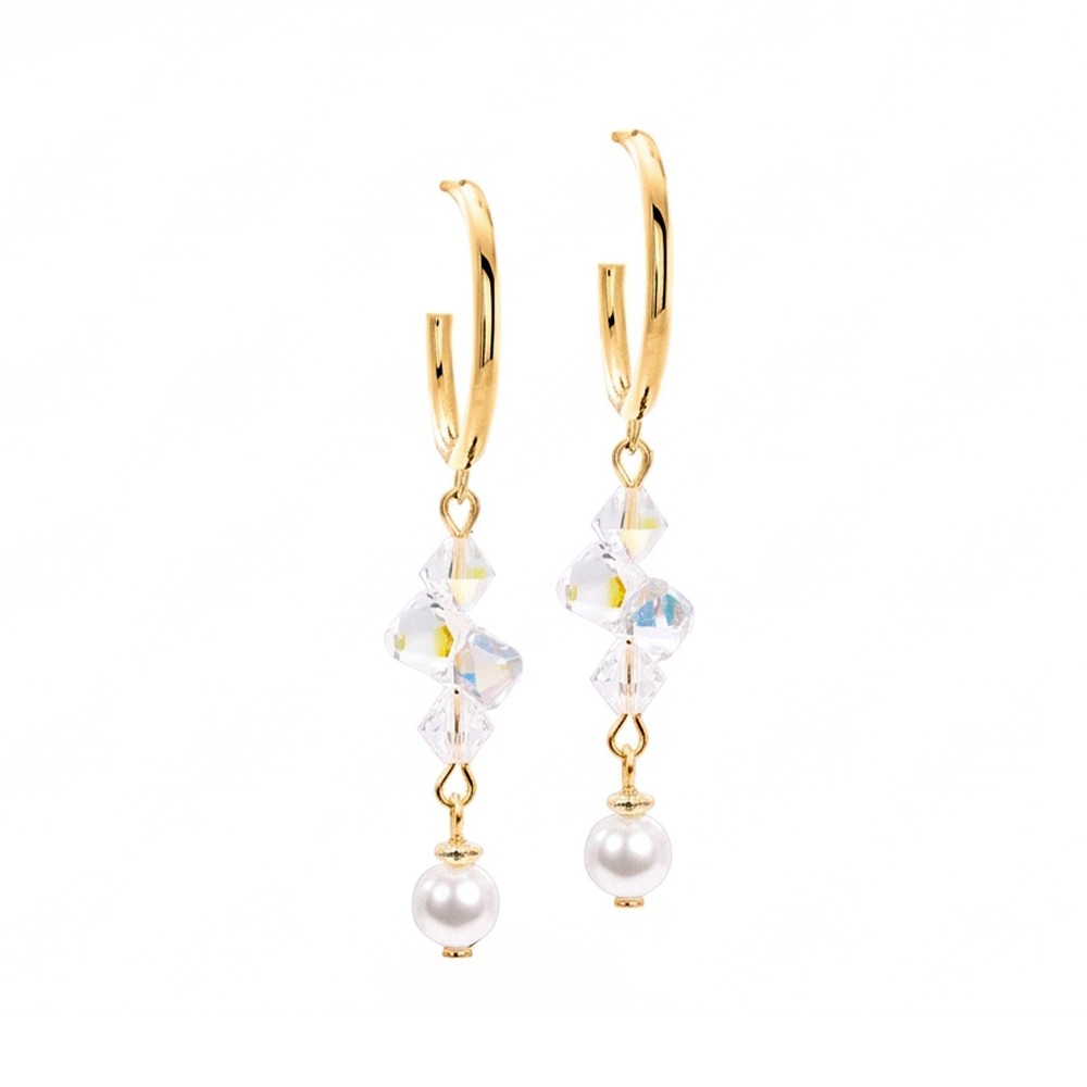 Серьги Coeur de Lion Hoop White-Gold 2060/21-1416