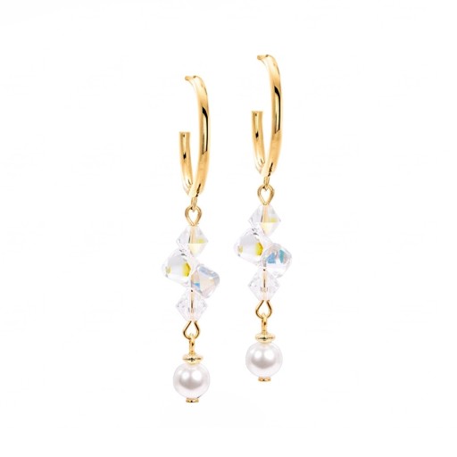 Серьги Coeur de Lion Hoop White-Gold 2060/21-1416