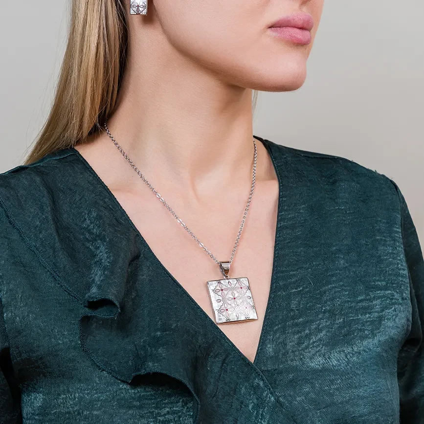 Колье Fiore Luna ENAMEL ROSE BP03194-3 R/S