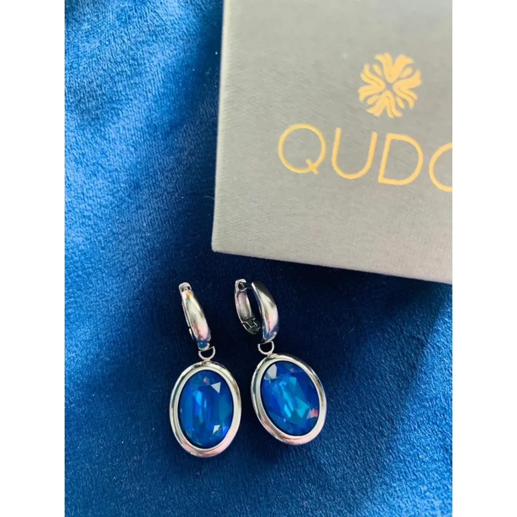 Серьги Qudo Creole TIVOLA small S royal blue delite 310686 BL/S